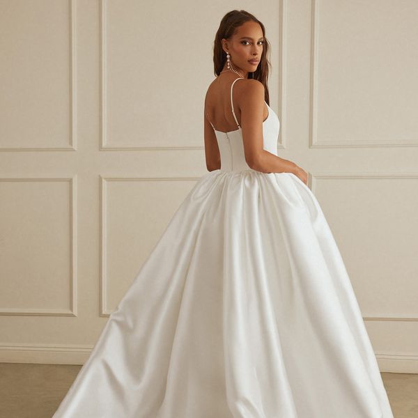 Drop-waist ball gown wedding dress