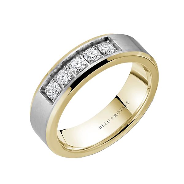 Two-Tone Gold & Diamond Wedding Band