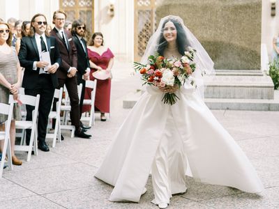 Bride walking down the aisle
