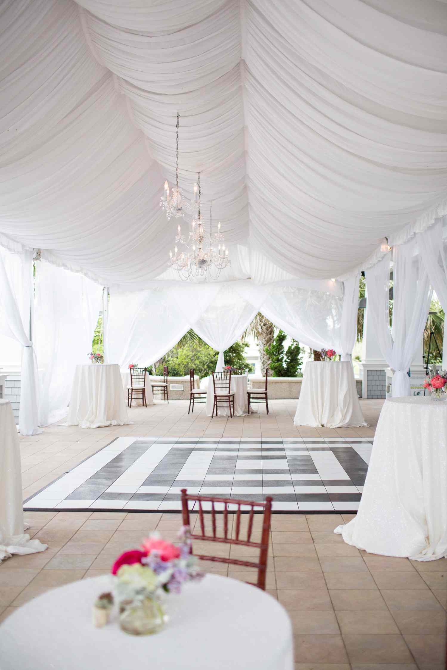 black and white dance floor
