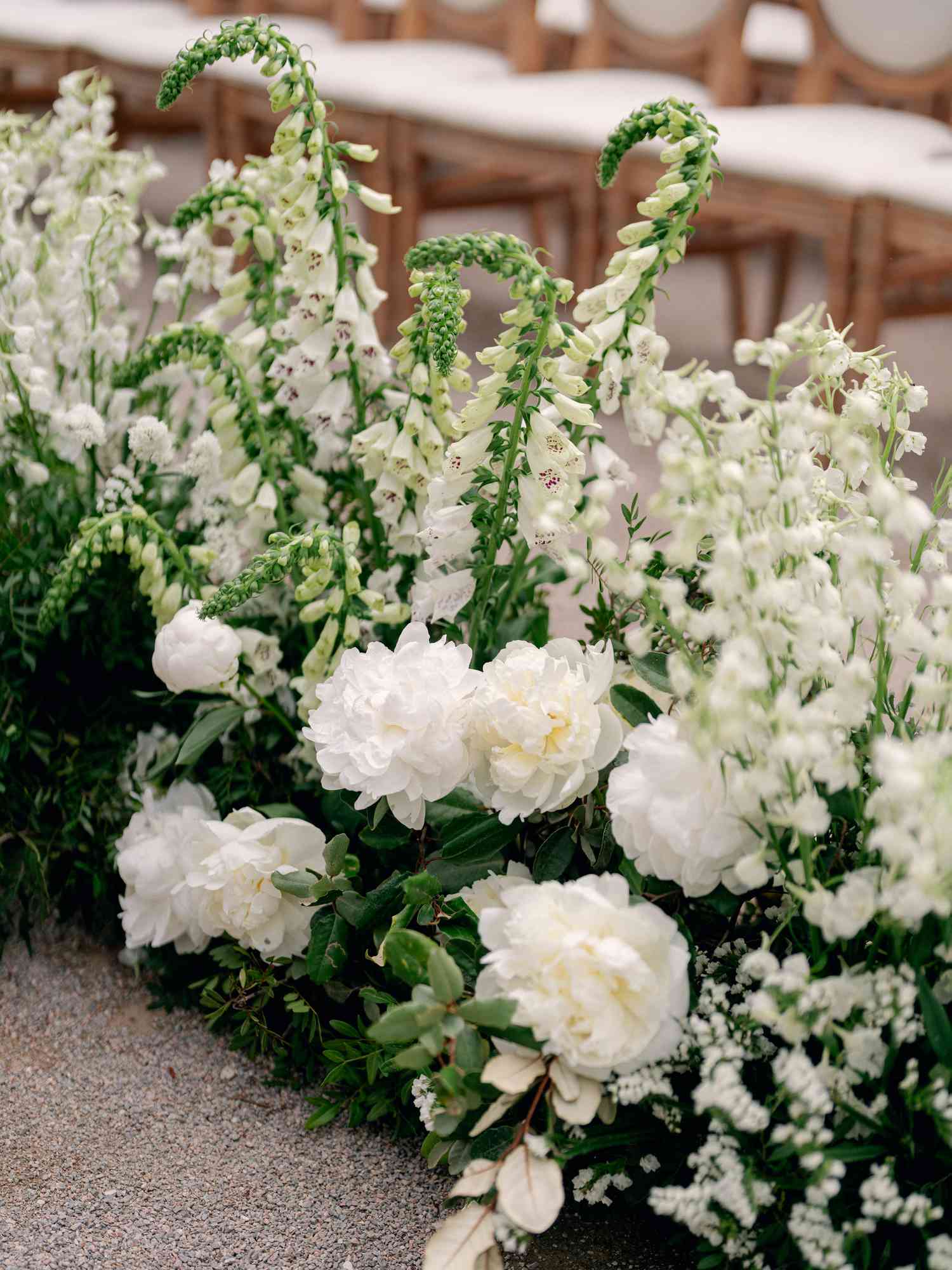 White Floral Decor at Wedding