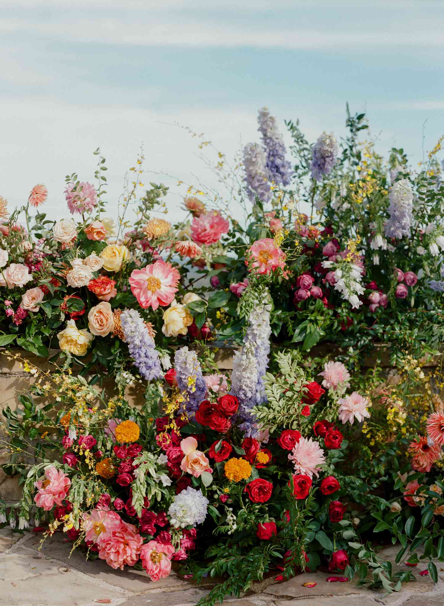 Colorful Flower Decor at Wedding Ceremony