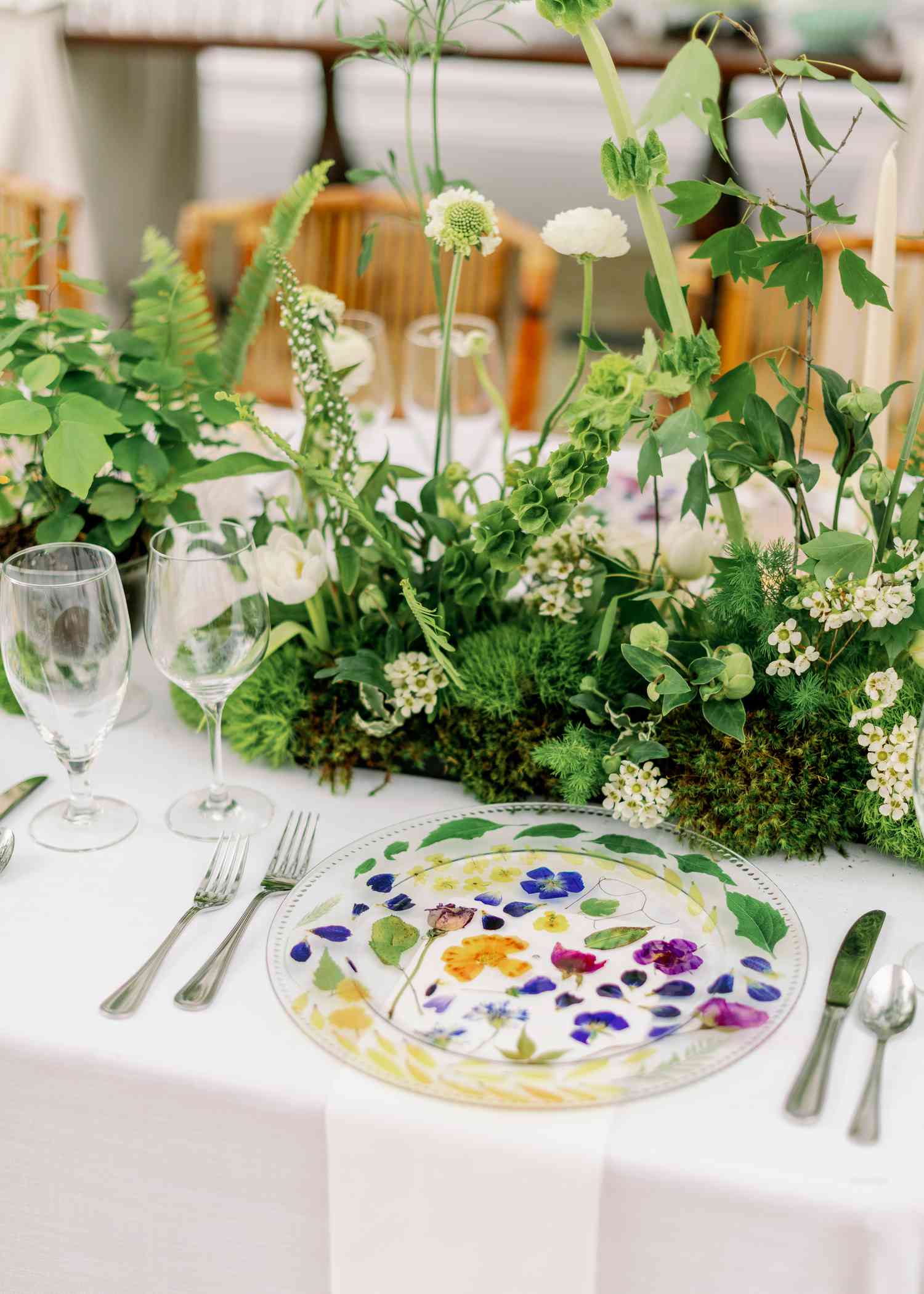 Green Plant Reception Table Decor