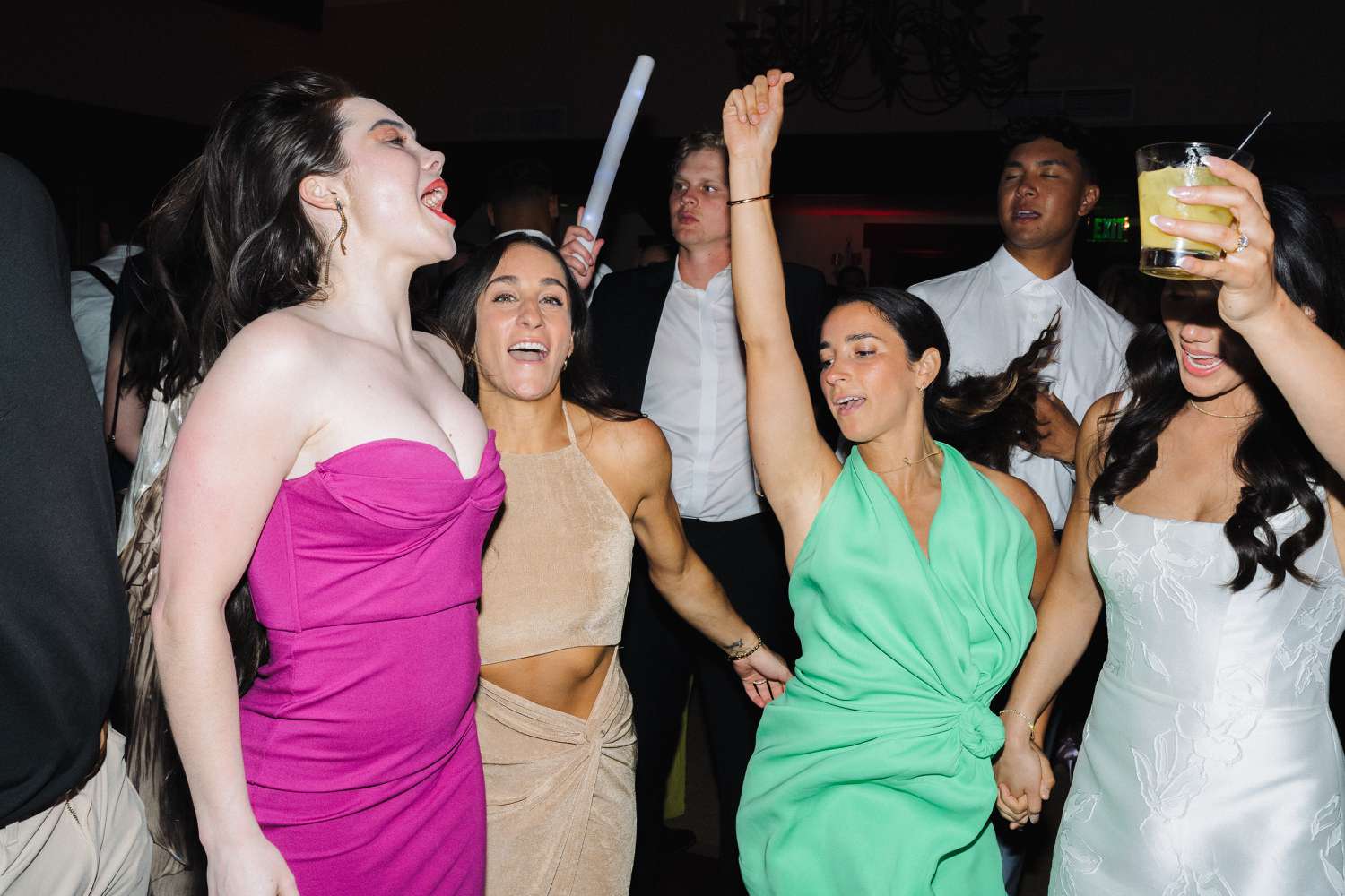 Fierce Five Olympic Gymnasts McKayla Maroney, Jordyn Wieber, Aly Raisman, and Kyla Ross Dancing at Wedding