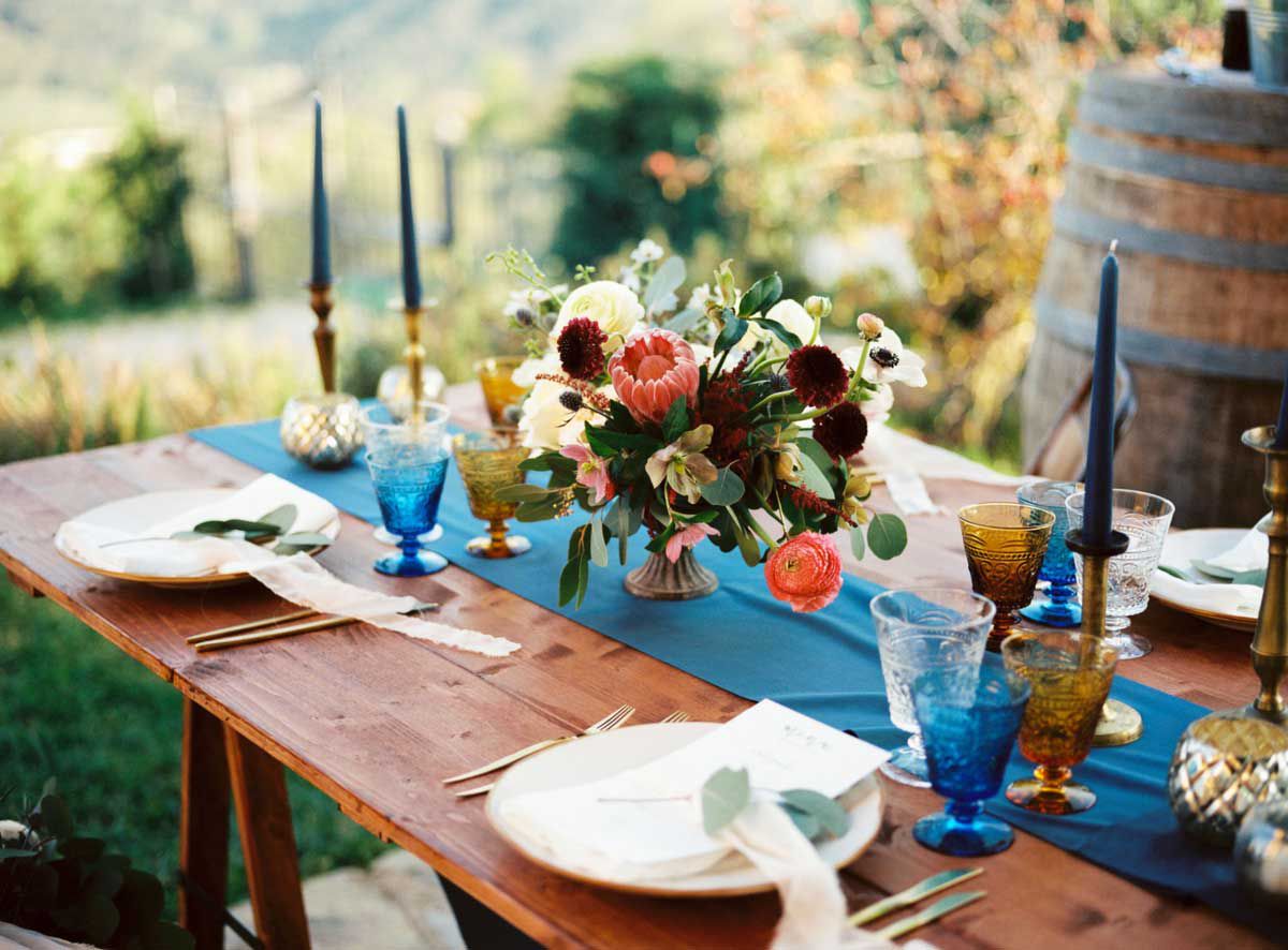 Colorful rustic tablescape