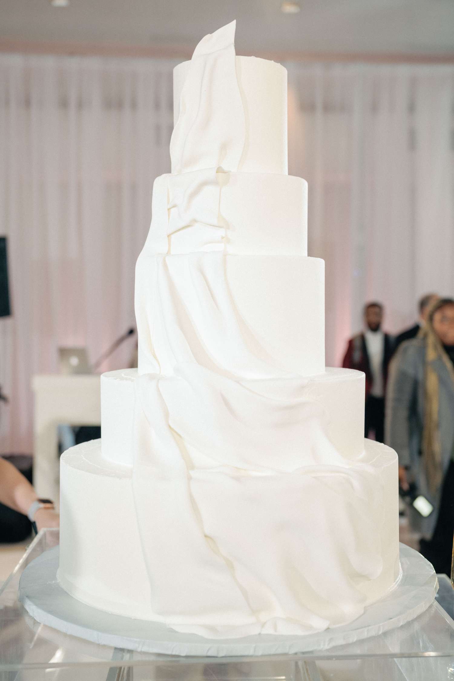wedding cake with silk fondant detail