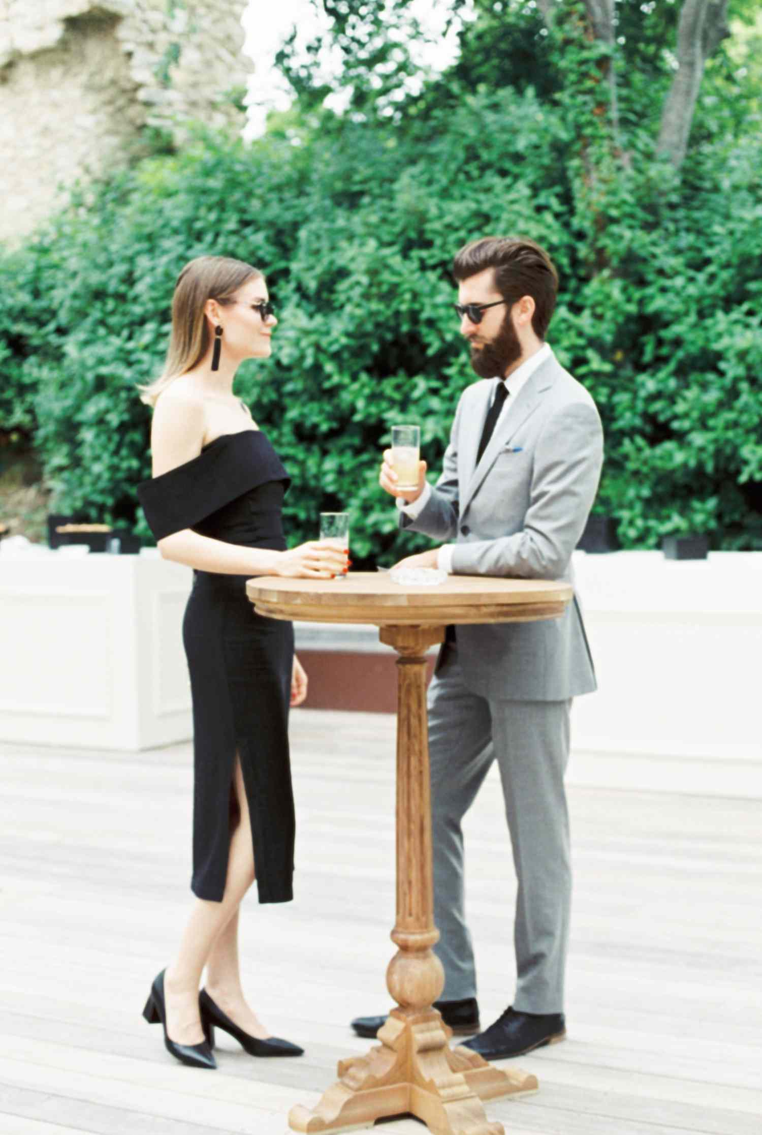 Couple enjoying cocktail reception