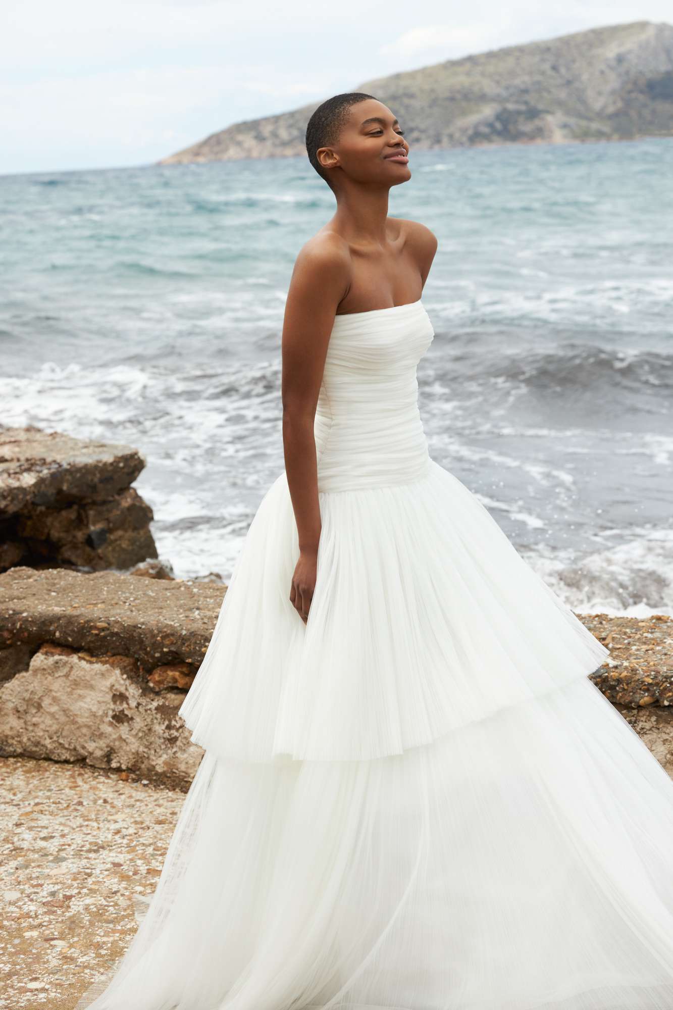 strapless tulle wedding dress