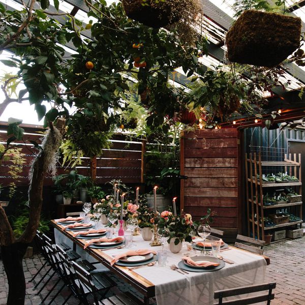 Bridal Shower Table-Setting with Greenery