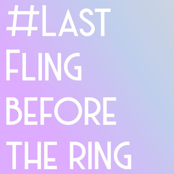 A graphic with a bachelorette party hashtag