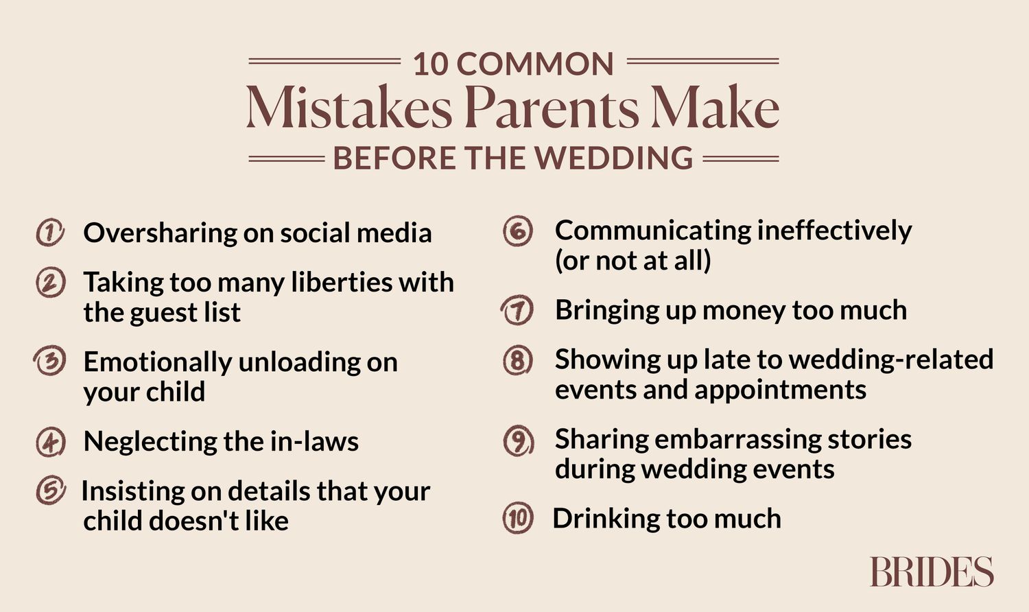 List of 10 Common Mistakes Parents Make Before The Wedding