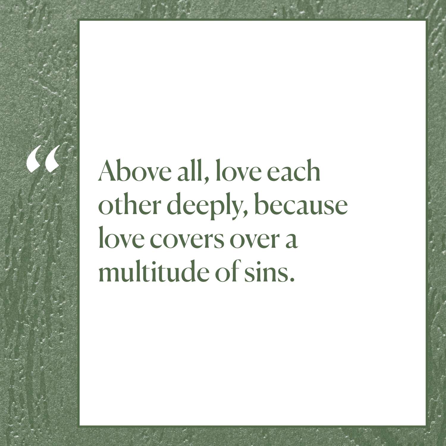 Bible Love Quote For Wedding Graphic With Green Textured Background