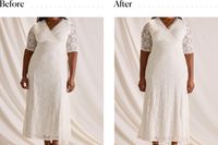 Bali Women's Lace 'N Smooth Firm-Control Shapewear under a short sleeve lace dress