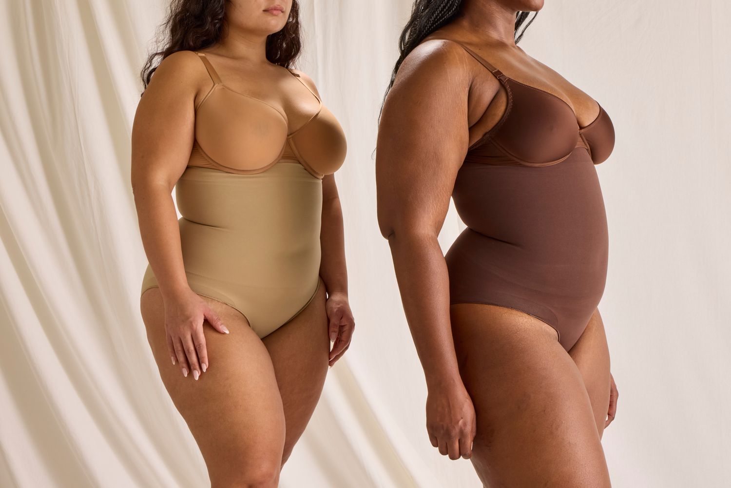 Two women wearing the Skims Core Control High Waisted Brief