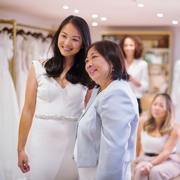 Bride Goes Shopping for Wedding Dresses With Her Mother