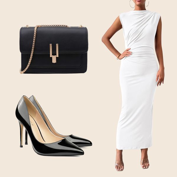 Bride Outfit selection on a beige background