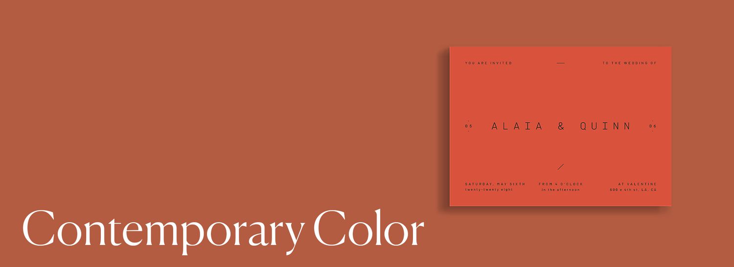 Verona Sunset Contemporary Color Wedding Stationary by Minted