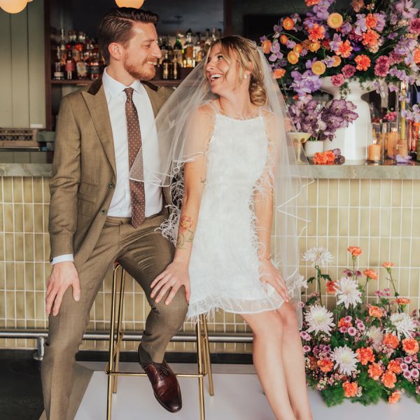 summer wedding bride and groom