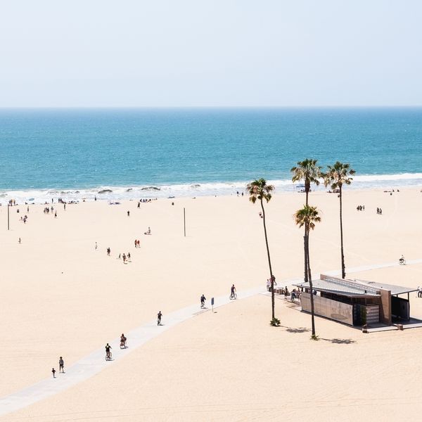 A view of the beach in California, a romantic honeymoon destination.