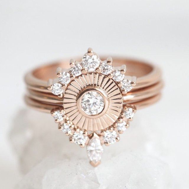 Capucinne Charlotte Diamond Sunset Ring Set