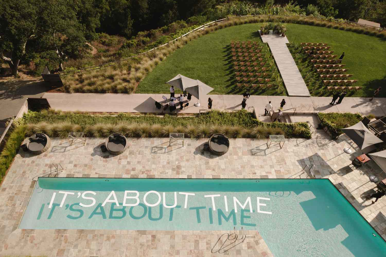 custom signage in the pool