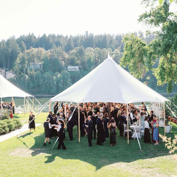 Guests at a Cocktail-Style Wedding Reception
