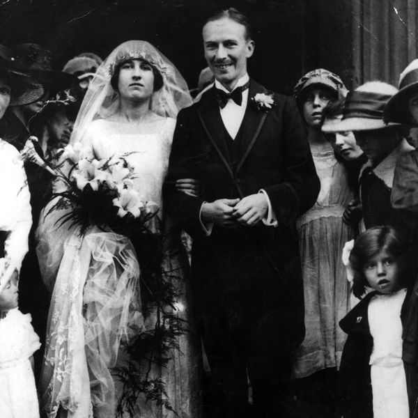 Edwardian Bride and Groom on Wedding Day