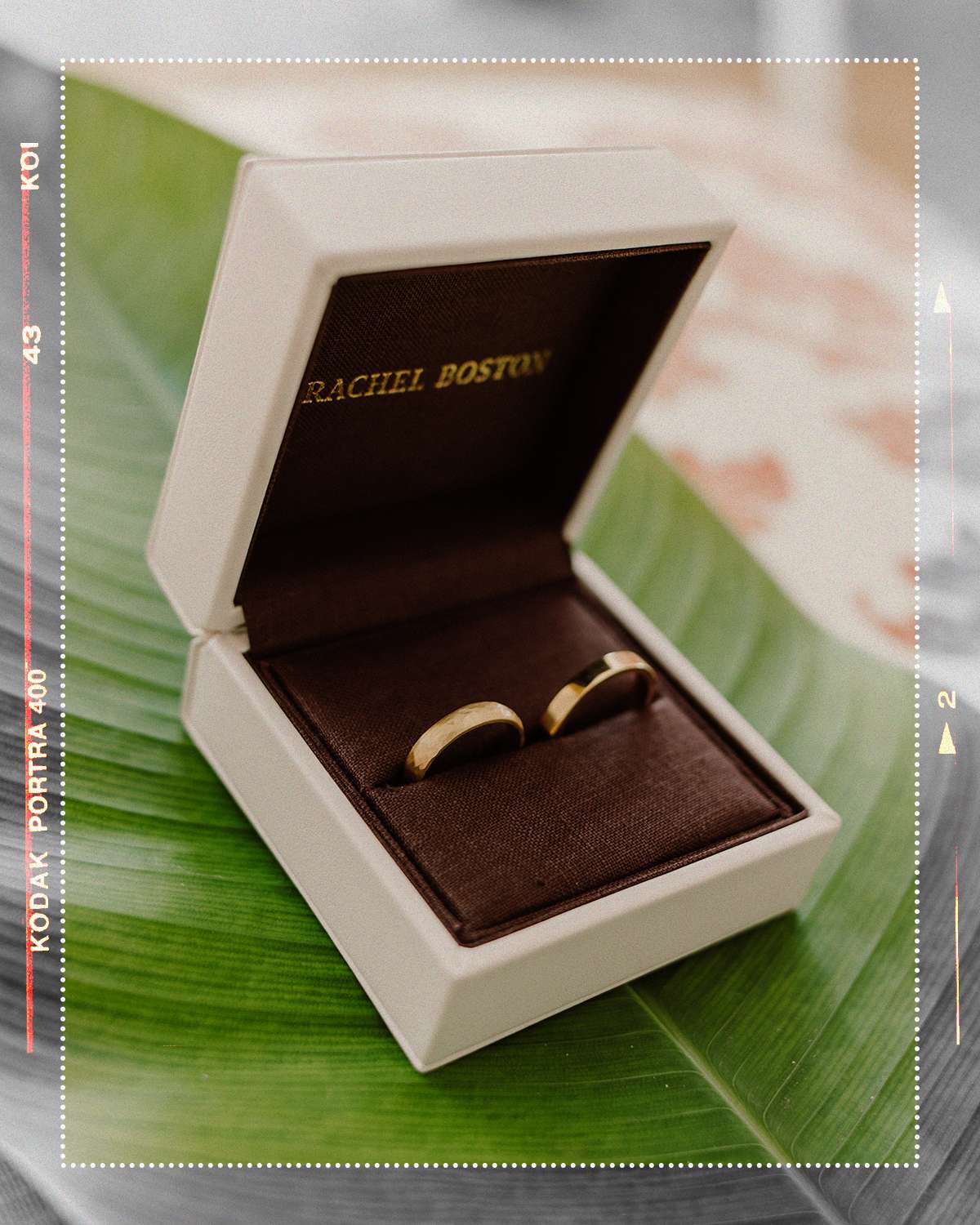 two wedding bands in a ring box