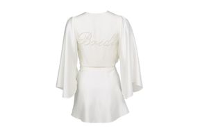 Fleur du Mal Bride Embroidered Angel Sleeve Robe