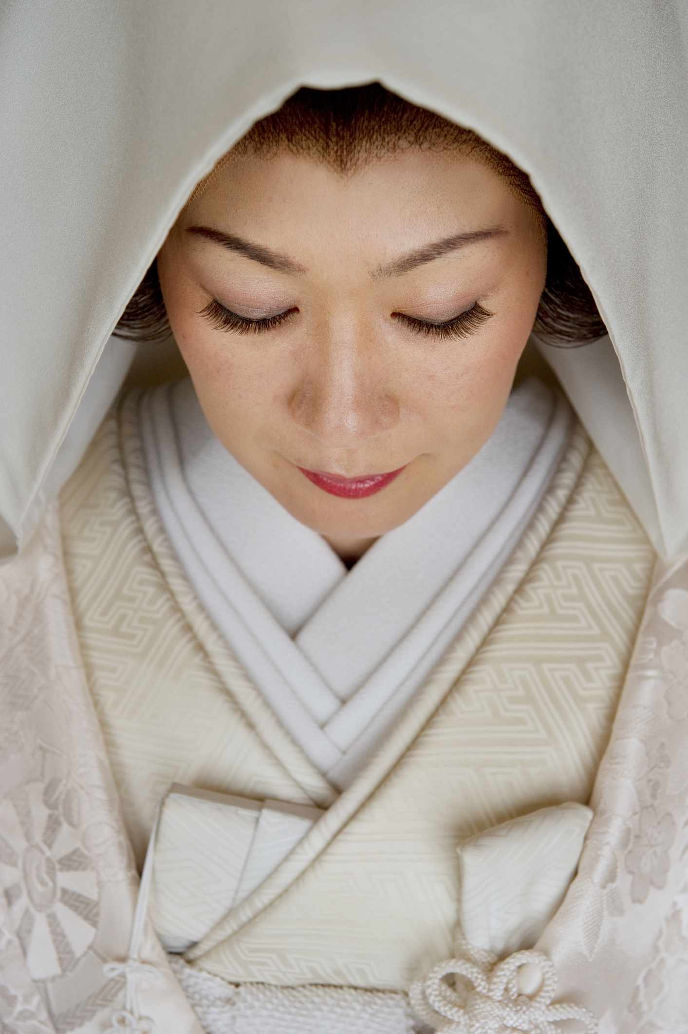 Bride in Kimono during a Japanese wedding ceremony
