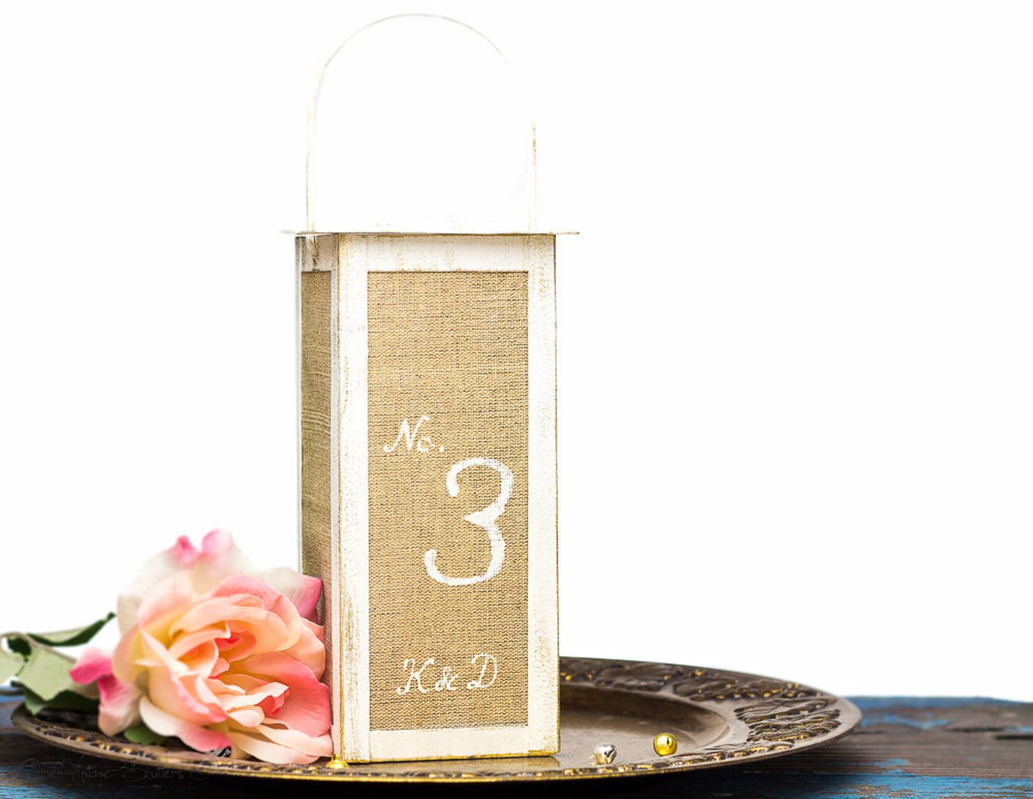 Open Vintage Shutters Lantern Table Numbers