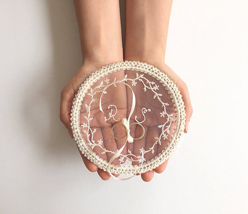 TalkingGloves Personalized Monogram Ring Pillow