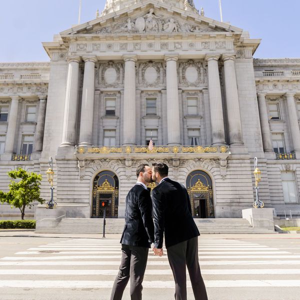 Joey and Drew in front of the courthouse