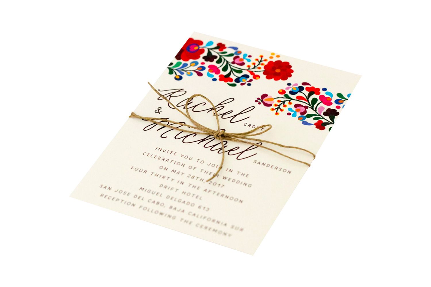 JPstationery Floral Destination Wedding Invitations