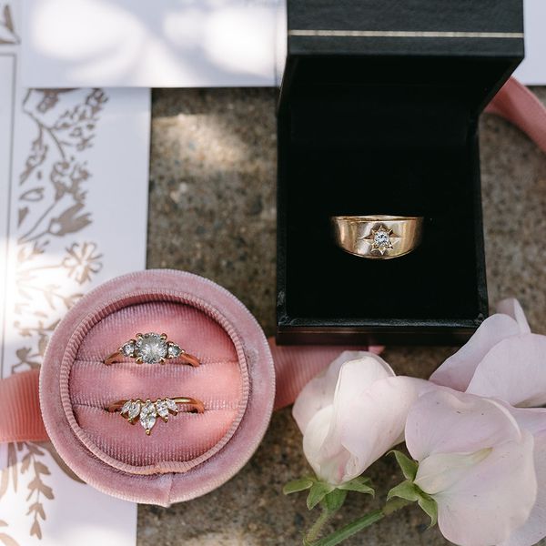 engagement ring and wedding band