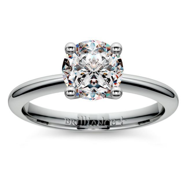 Brilliance Knife Edge Solitaire Engagement Ring in Palladium