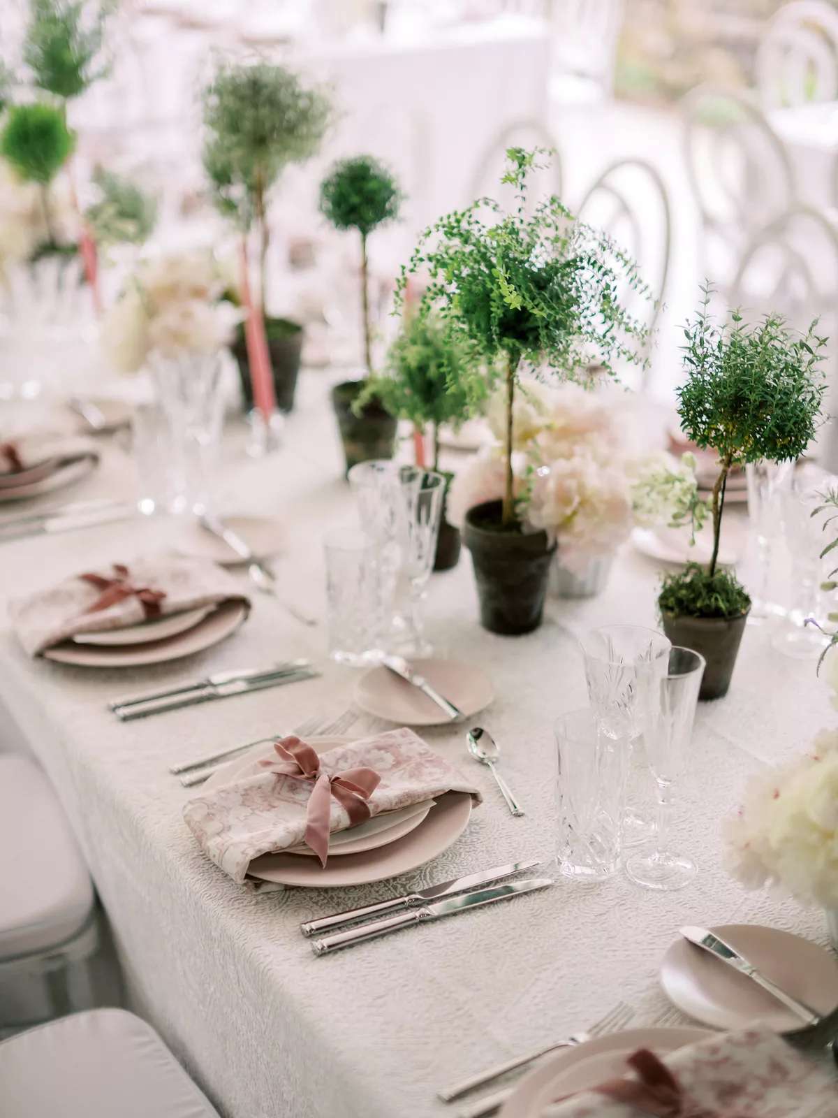 mini topiary centerpieces