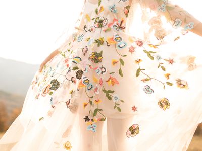 Young woman in a floral dress