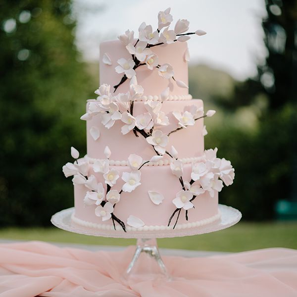 Cherry blossom wedding cake