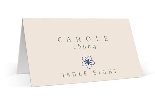 Minted + Brides Marseille Bleu Contemporary Wedding Stationery Place Card with Floral Detail