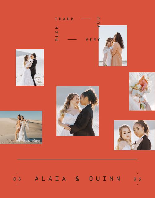 Minted + Brides Wedding Color of the Year 2025 Verona Sunset Contemporary Color Thank-You Card
