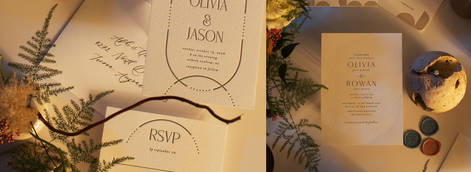 Brides x Minted Textural Invitation Flay Lay