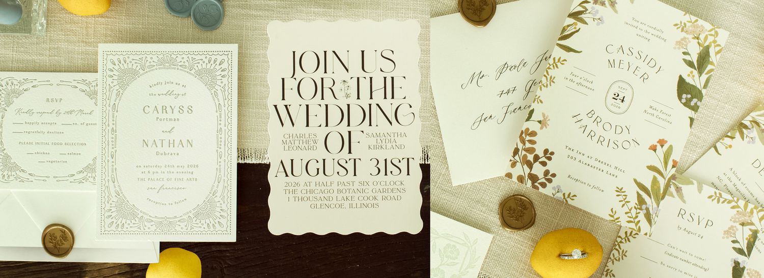 Brides + Minted Vintage Inspired Wedding Stationery