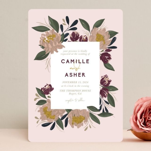 Minted Wild Peonies Wedding Invitation