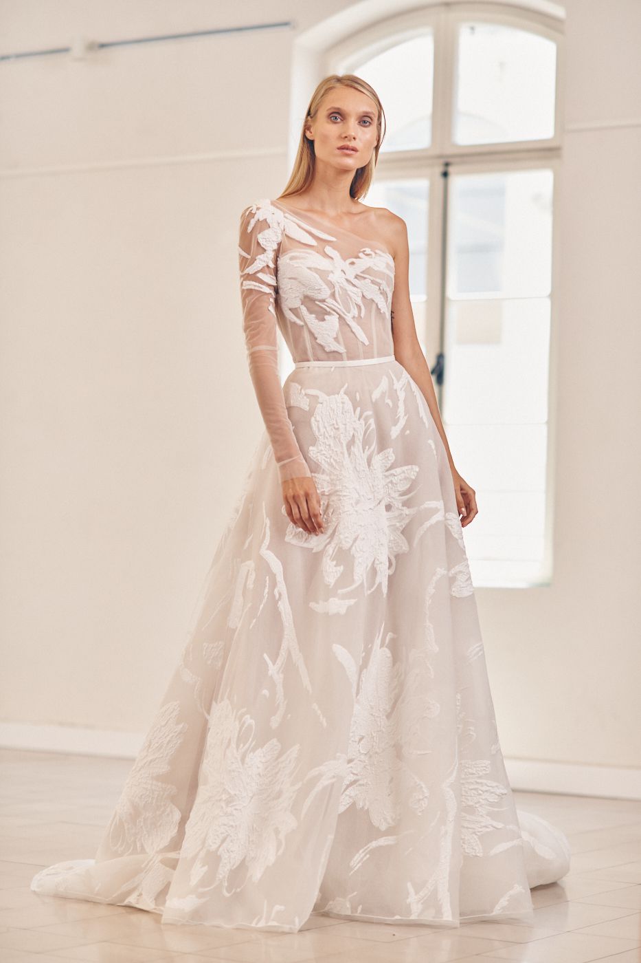 one-sleeve wedding dress