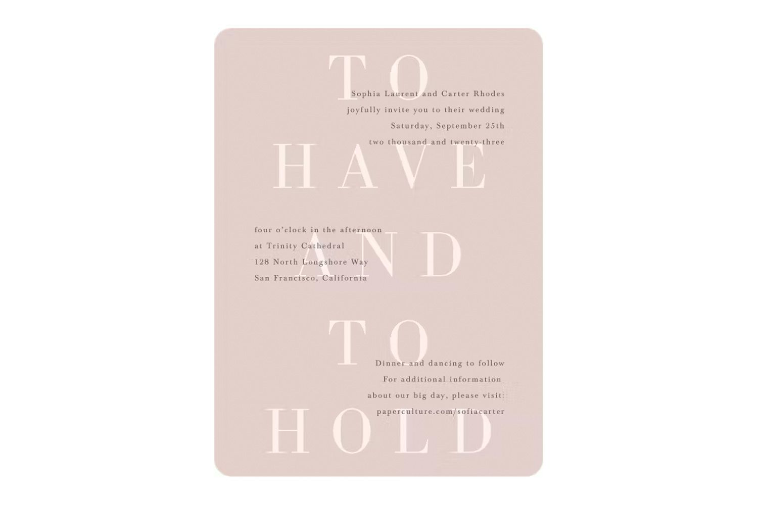 Paper Culture Dancing Typography Wedding Invitations