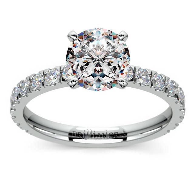 Brilliance Petite Pavé Diamond Engagement Ring