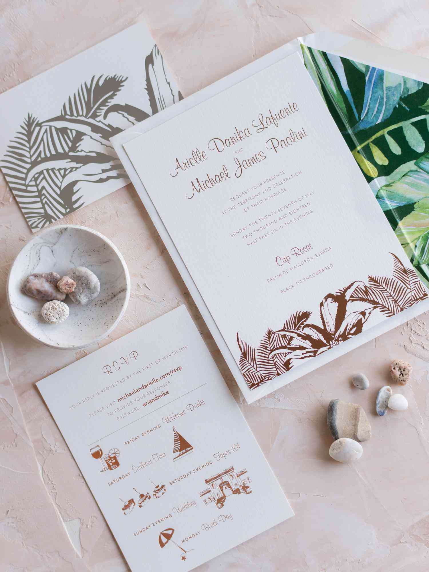 tropical wedding invitation