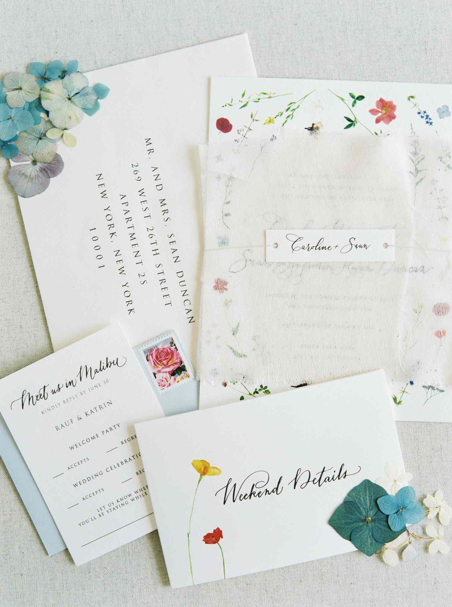 colorful spring wedding invitation
