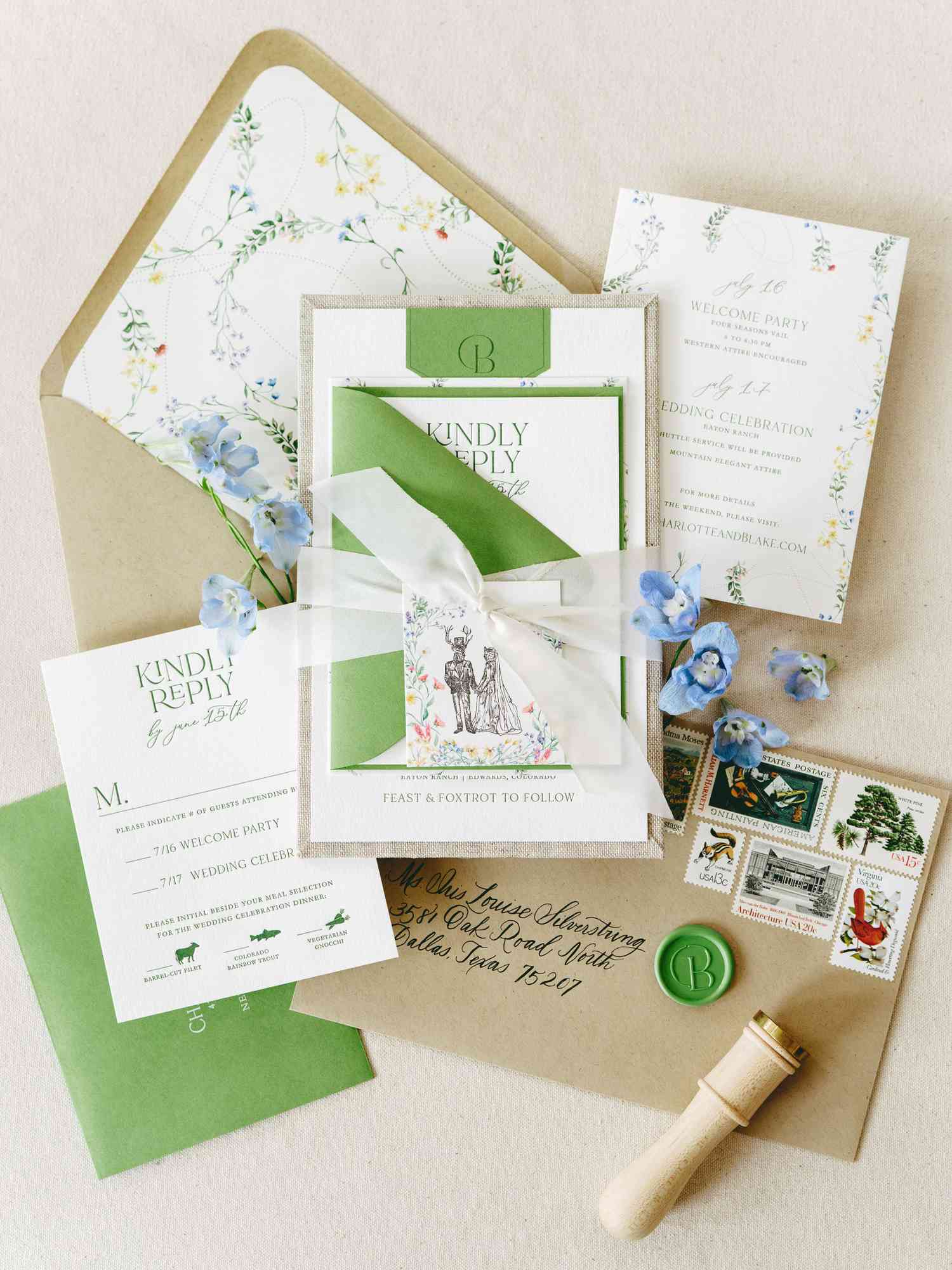 woodland wedding invitation